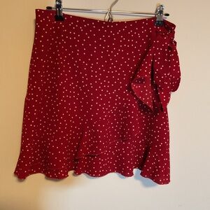 Source Unknown Red and White Polka Dot Mini Skirt